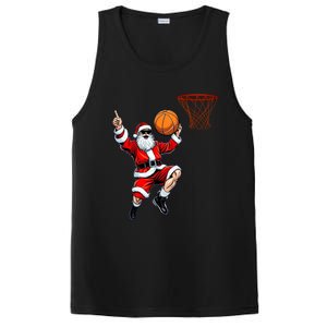 Christmas Santa Claus Dunking A Basketball Xmas Gift PosiCharge Competitor Tank