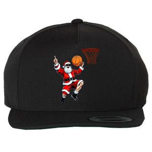 Christmas Santa Claus Dunking A Basketball Xmas Gift Wool Snapback Cap