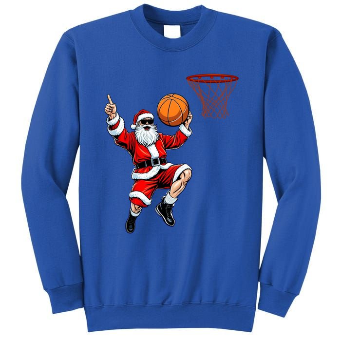 Christmas Santa Claus Dunking A Basketball Xmas Gift Sweatshirt