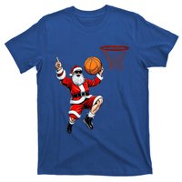 Christmas Santa Claus Dunking A Basketball Xmas Gift T-Shirt