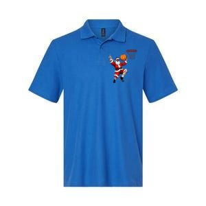 Christmas Santa Claus Dunking A Basketball Xmas Gift Softstyle Adult Sport Polo