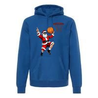 Christmas Santa Claus Dunking A Basketball Xmas Gift Premium Hoodie