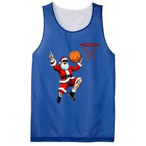 Christmas Santa Claus Dunking A Basketball Xmas Gift Mesh Reversible Basketball Jersey Tank