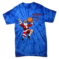 Christmas Santa Claus Dunking A Basketball Xmas Gift Tie-Dye T-Shirt