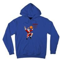 Christmas Santa Claus Dunking A Basketball Xmas Gift Tall Hoodie