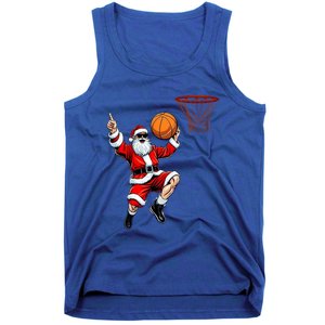 Christmas Santa Claus Dunking A Basketball Xmas Gift Tank Top