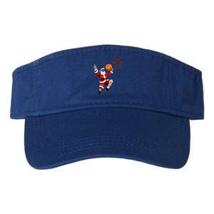 Christmas Santa Claus Dunking A Basketball Xmas Gift Valucap Bio-Washed Visor