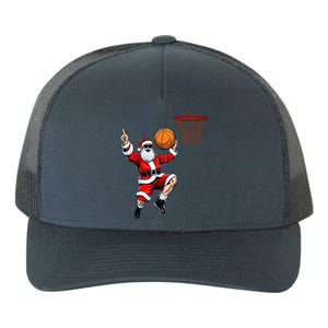 Christmas Santa Claus Dunking A Basketball Xmas Gift Yupoong Adult 5-Panel Trucker Hat