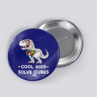 Cool Solve Cubes Funny Speedcubing Dinosaur Math Lover Cool Gift Button