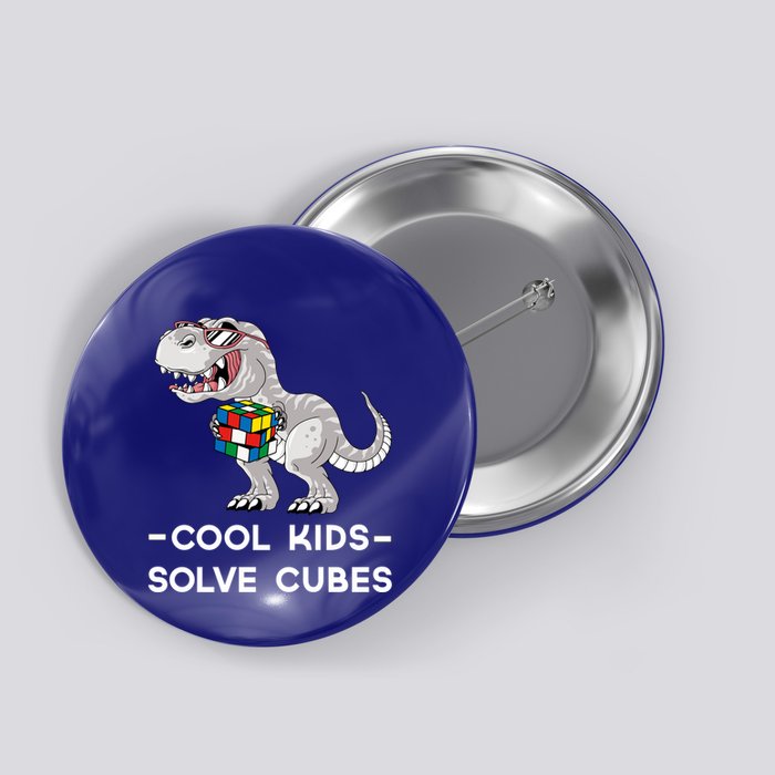 Cool Solve Cubes Funny Speedcubing Dinosaur Math Lover Cool Gift Button