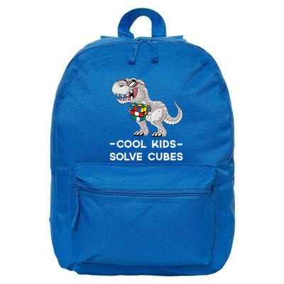 Cool Solve Cubes Funny Speedcubing Dinosaur Math Lover Cool Gift 16 in Basic Backpack