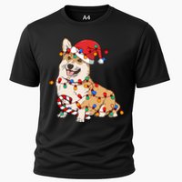 Corgi Santa Christmas Lights Xmas Dog Lover Merry Corgmas Cooling Performance Crew T-Shirt