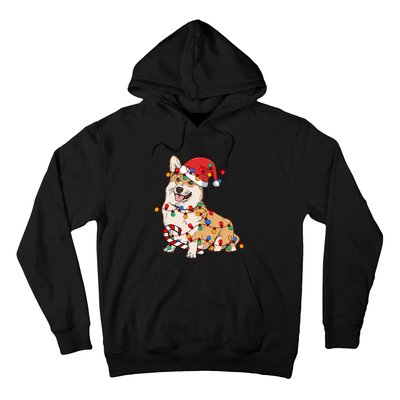 Corgi Santa Christmas Lights Xmas Dog Lover Merry Corgmas Hoodie