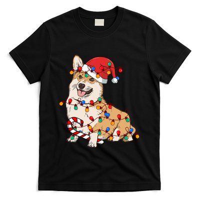 Corgi Santa Christmas Lights Xmas Dog Lover Merry Corgmas T-Shirt