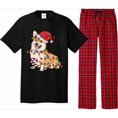 Corgi Santa Christmas Lights Xmas Dog Lover Merry Corgmas Pajama Set