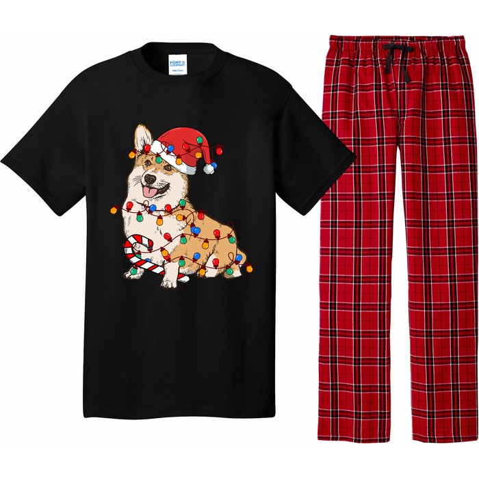 Corgi Santa Christmas Lights Xmas Dog Lover Merry Corgmas Pajama Set