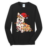 Corgi Santa Christmas Lights Xmas Dog Lover Merry Corgmas Tall Long Sleeve T-Shirt