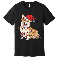 Corgi Santa Christmas Lights Xmas Dog Lover Merry Corgmas Premium T-Shirt