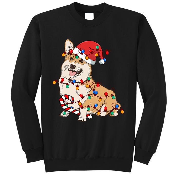 Corgi Santa Christmas Lights Xmas Dog Lover Merry Corgmas Tall Sweatshirt