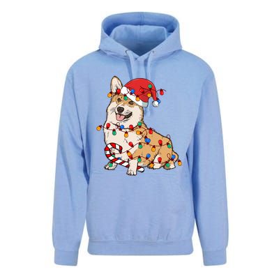 Corgi Santa Christmas Lights Xmas Dog Lover Merry Corgmas Unisex Surf Hoodie