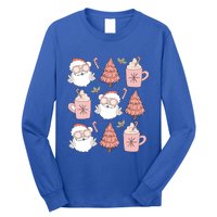 Christmas Santa Claus Face Xmas Tree Pajama Retro Vintage Meaningful Gift Long Sleeve Shirt