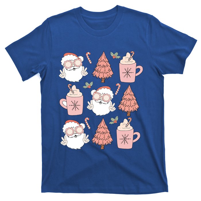 Christmas Santa Claus Face Xmas Tree Pajama Retro Vintage Meaningful Gift T-Shirt