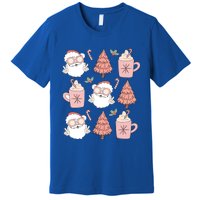 Christmas Santa Claus Face Xmas Tree Pajama Retro Vintage Meaningful Gift Premium T-Shirt