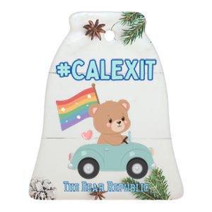 California Secession Calexit Bear Republic Ceramic Bell Ornament