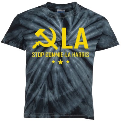 Commiela Stop Commiela Harris Stop Kamala Trump 2024 Kids Tie-Dye T-Shirt