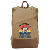 Cute Stay Curious Axolotl Questions Axolotl  Cotton Canvas Backpack