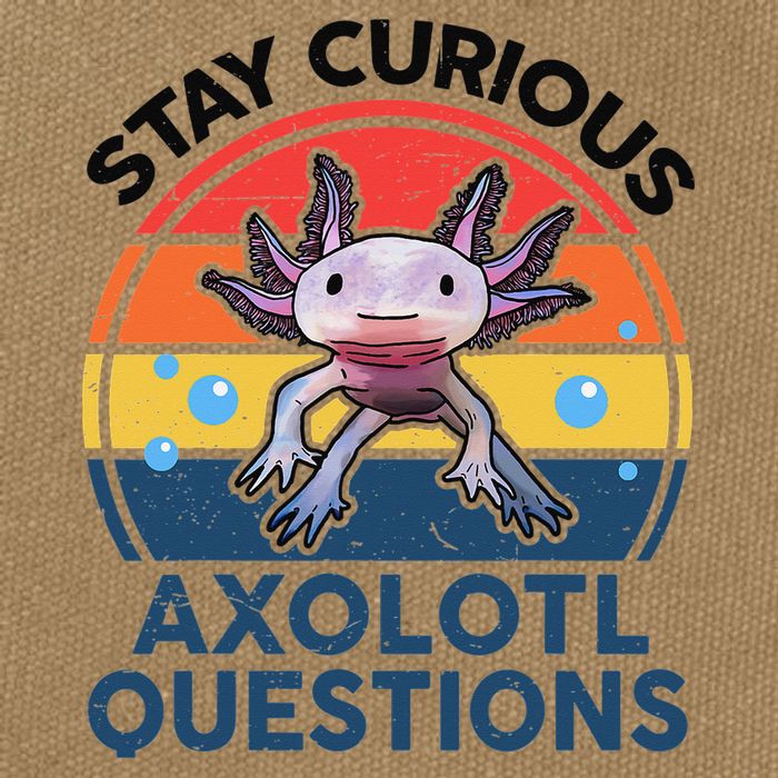 Cute Stay Curious Axolotl Questions Axolotl  Cotton Canvas Backpack