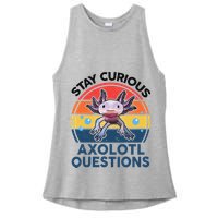 Cute Stay Curious Axolotl Questions Axolotl  Ladies PosiCharge Tri-Blend Wicking Tank