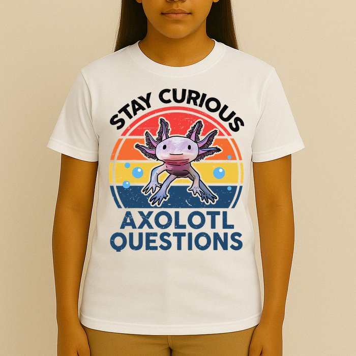 Cute Stay Curious Axolotl Questions Axolotl  T-Shirt