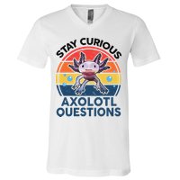 Cute Stay Curious Axolotl Questions Axolotl  V-Neck T-Shirt