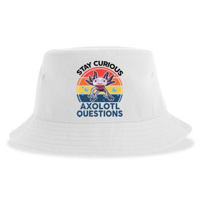 Cute Stay Curious Axolotl Questions Axolotl  Sustainable Bucket Hat