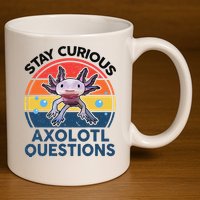 Cute Stay Curious Axolotl Questions Axolotl  11oz C Handle Ceramic Mug