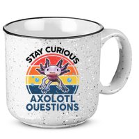 Cute Stay Curious Axolotl Questions Axolotl  15oz Campfire Ceramic Mug