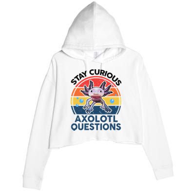 Cute Stay Curious Axolotl Questions Axolotl  Crop Fleece Hoodie