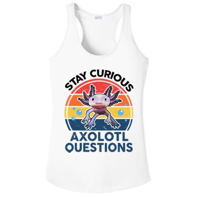 Cute Stay Curious Axolotl Questions Axolotl  Ladies PosiCharge Competitor Racerback Tank