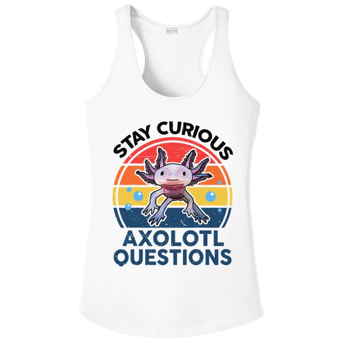 Cute Stay Curious Axolotl Questions Axolotl  Ladies PosiCharge Competitor Racerback Tank