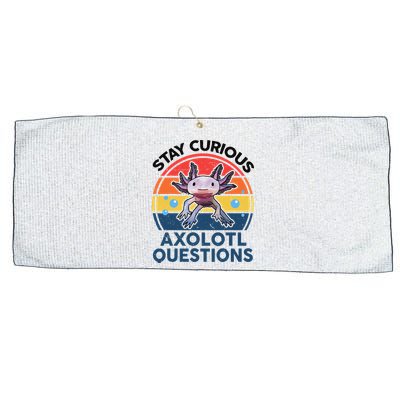 Cute Stay Curious Axolotl Questions Axolotl  Large Microfiber Waffle Golf Towel