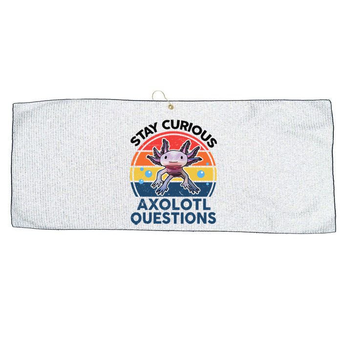 Cute Stay Curious Axolotl Questions Axolotl  Large Microfiber Waffle Golf Towel