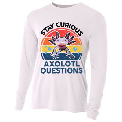 Cute Stay Curious Axolotl Questions Axolotl  Cooling Performance Long Sleeve Crew