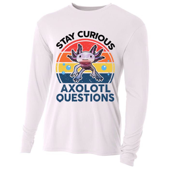 Cute Stay Curious Axolotl Questions Axolotl  Cooling Performance Long Sleeve Crew