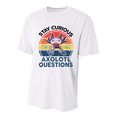 Cute Stay Curious Axolotl Questions Axolotl  Youth Performance Sprint T-Shirt
