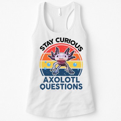 Cute Stay Curious Axolotl Questions Axolotl  Womens Tank Top