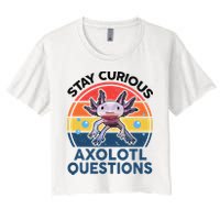 Cute Stay Curious Axolotl Questions Axolotl  Crop Top