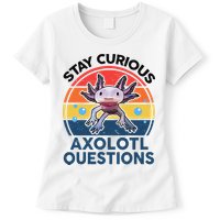 Cute Stay Curious Axolotl Questions Axolotl  Womens T-Shirt