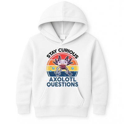 Cute Stay Curious Axolotl Questions Axolotl  Kids Hoodie