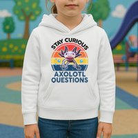 Cute Stay Curious Axolotl Questions Axolotl  Kids Hoodie